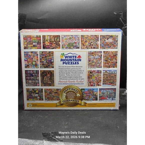White Mountain 1000 Piece Puzzle – The 1990s Pop Culture Collage – Large Pieces - Picture 2 of 6